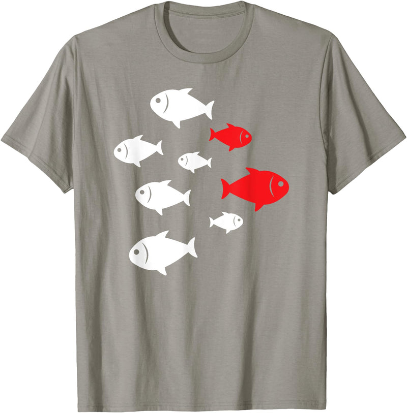Gifts Fish Owners and Aquarists Co. Swim Against The Tide Fish Tank Fishing Fisherman Aquarium T-Shirt - Slate Grey