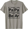 Father's Periodic Table PaPa BeAr Science Chemistry Periodic Table Tee Shirt - Slate Grey