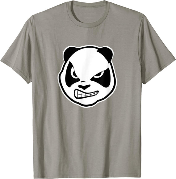 Panda Smile T Shirt Angry Panda Bear T Shirt (animal shirt) - Slate Grey