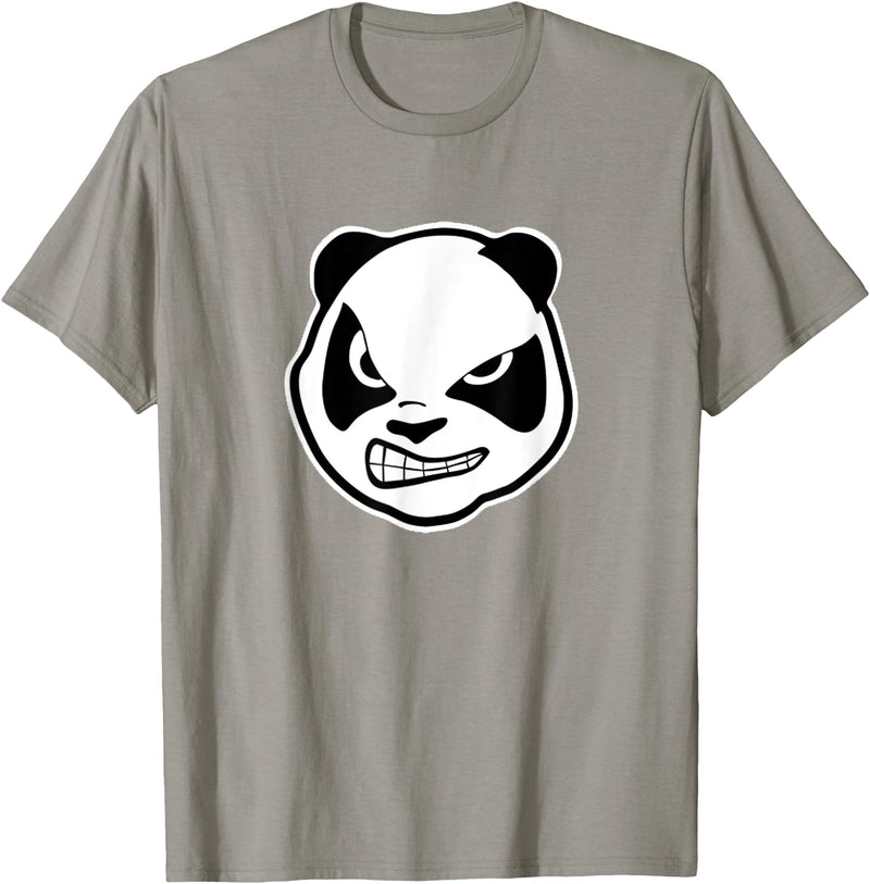Panda Smile T Shirt Angry Panda Bear T Shirt (animal shirt) - Slate Grey