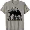 Mountain Calling Hiking T Shirts & Hiking Shirts Go Outside Worst Case Scenario a Bear Kills You Shirt - Slate Grey