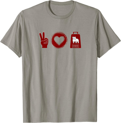 Peace Love Cowbell Mississippi Game Day T-Shirt