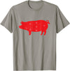 Carnivore Grilling Gifts For Butchers Pig Cuts Pork Chops Bacon Butt Butcher Costume Pigs Diagram T-Shirt - Slate Grey