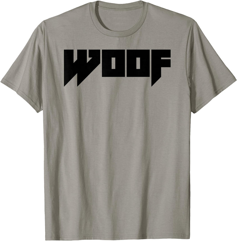 WOOF Gay Men Bear Daddy Pride LGBTQIA+ Funny Metal Novelty T-Shirt - Slate Grey