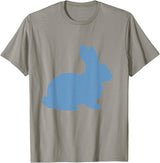 Cute Blue Rabbit Lover Bunny Graphic T-Shirt in Slate Grey
