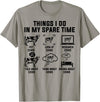Fandy Cows 6 Things I Do In My Spare Time Cows Farm T-Shirt - Slate Grey