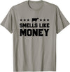 Calf to Cow Farming Apparel Smells Like Money Retro 90s Dairy Farm Gift Shirt T-Shirt - Slate Grey