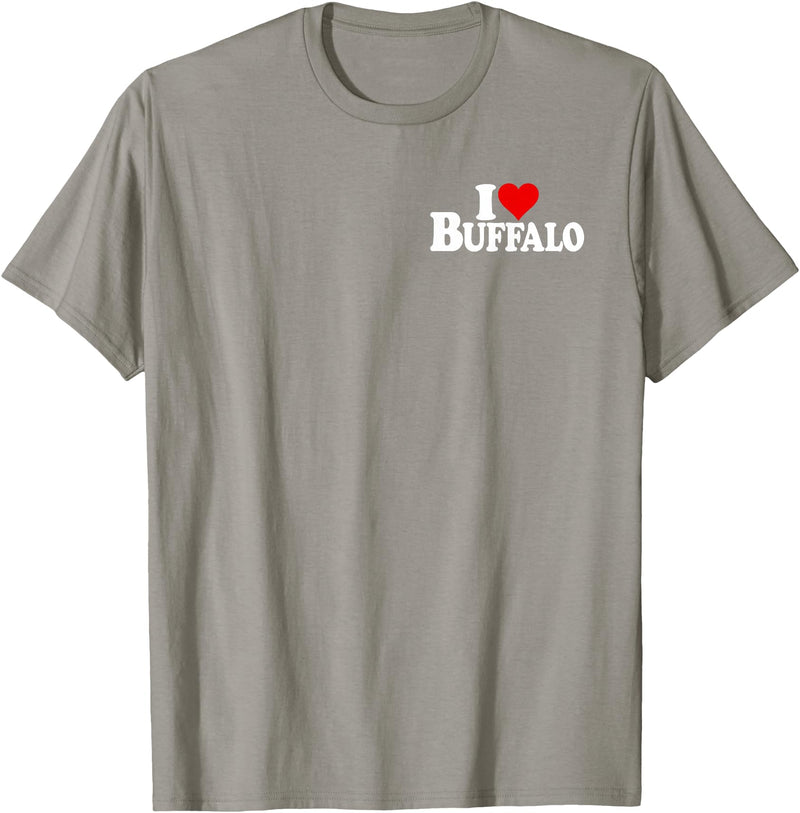 LOVE OF BUFFALO HEART CITY APPAREL I LOVE HEART BUFFALO NY T-Shirt - Slate Grey