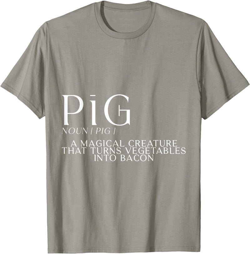 Bacon FH Pig, A Magical Creature That Turns Vegetables Into Bacon --- T-Shirt - Slate Grey