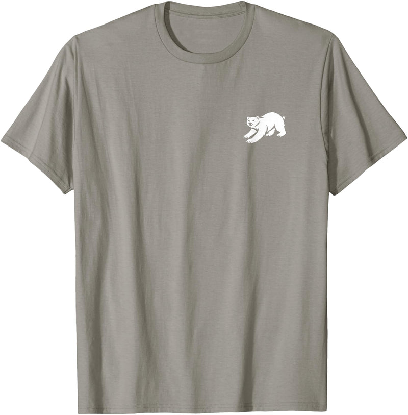 Playful Critter Apparel Co. Polar Bear Minimalist Black and White T-Shirt - Slate Grey