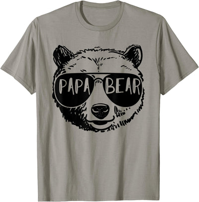 Mens Papa Bear Face Sunglasses Grandpa Granddad Father's Day T-Shirt