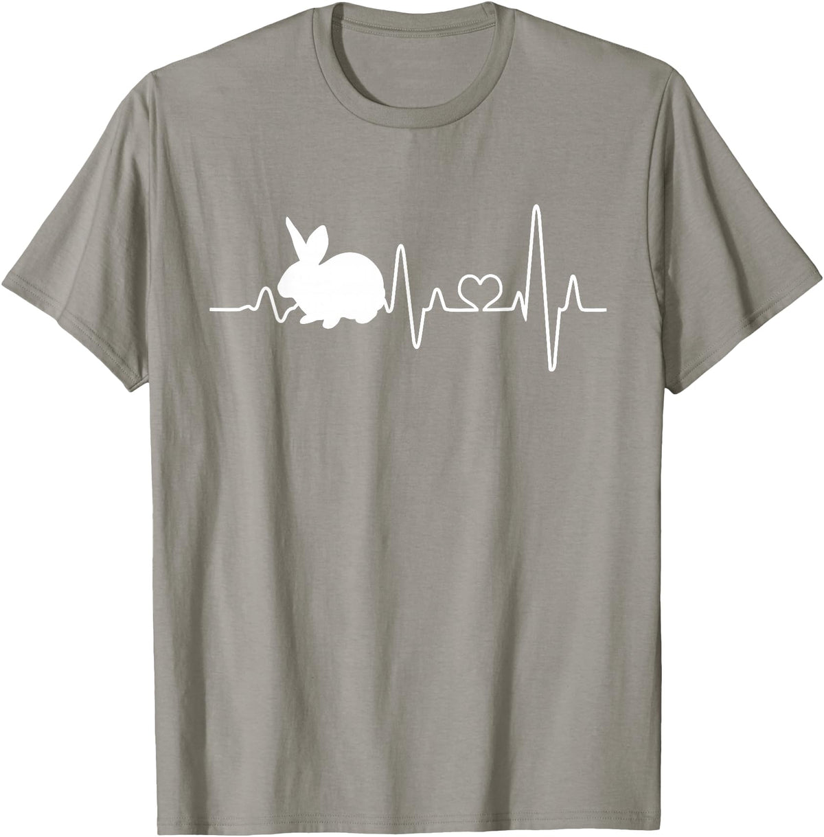 Bunny Heartbeat Pulse Rabbit T-Shirt in Slate Grey