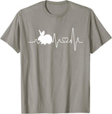 Bunny Heartbeat Pulse Rabbit T-Shirt in Slate Grey
