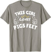 Pool This Girl Loves Various Food Apparel Fun Graphic-This Girl Loves Pigs Feet T-Shirt - Slate Grey