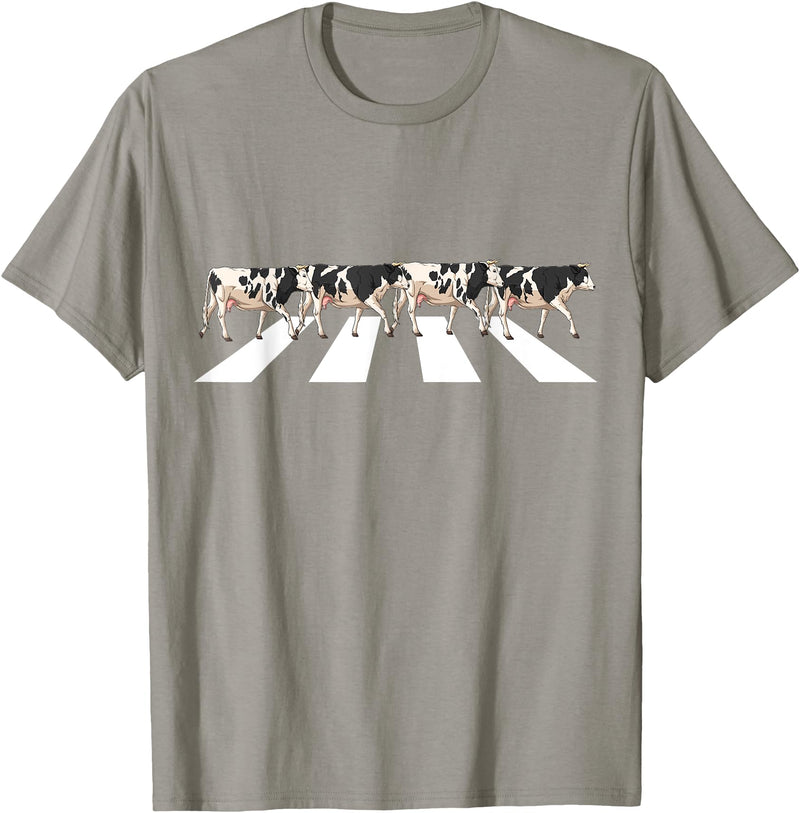 Funny Cow Shirt Women Men Girls Kids Boys Gifts Funny Crosswalk Cows Farming farm Cow Girl Boy Women Men Kid T-Shirt - Slate