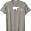 Black Angus Rancher Geschenk Für Bauern Heartbeat ECG Pulse Cow Black Angus Rancher T-Shirt - Slate Grey