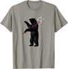 RealCoolShirts AWESOME AXE BEAR - Yaroslavl Russia Flag Halberd Bear Shirt T-Shirt - Slate Grey