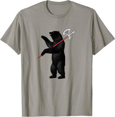 AWESOME AXE BEAR - Yaroslavl Russia Flag Halberd Bear T-Shirt
