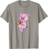 American Football USA animal Touchdown sport ball Pig plays American Football T-Shirt - Slate Grey