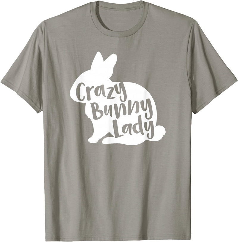 Crazy Bunny Lady - Funny Rabbit Lover T-Shirt in Slate Grey