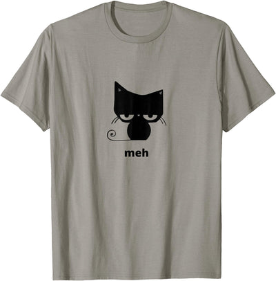 Meh Black Cat Funny T-Shirt
