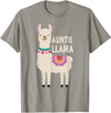 Family Matching Llama Birthday Auntie Llama Aunt Of The Birthday Llama Party Family T-Shirt - Slate Grey