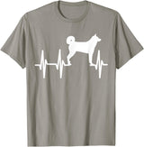 Dog Silhouette Heartbeat Line T-Shirt