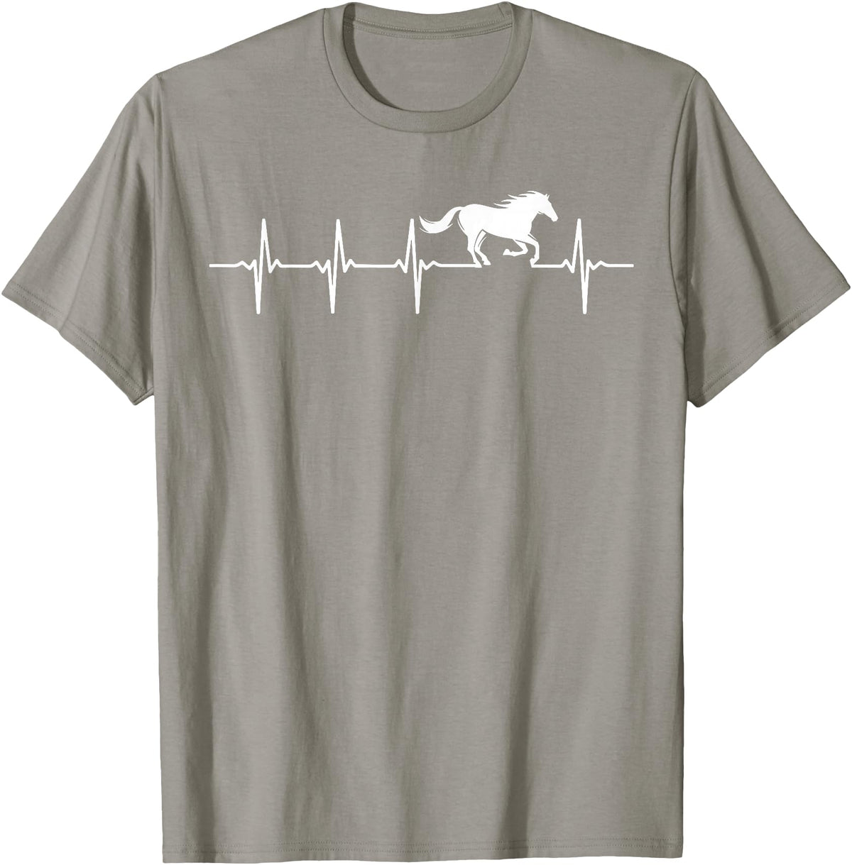 Heartbeat Horse Lover Gifts Women Men Girls Gifts Horse Lover Gifts Heart EKG Heartbeat Pulseline Cardiology T-Shirt - Slate Grey