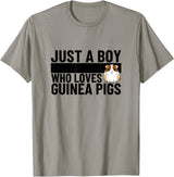 Guinea Pig Hideout Designs Just A Boy Who Loves Guinea Pigs Funny Guinea Pig T-Shirt - Slate Grey