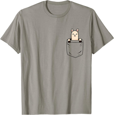 Llama Lover Designs by T&T Llama Lovers Cute Funny Llama in Pocket T-Shirt