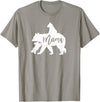 Artsy Mommy Bear Silhouette Nature Family Gifts Mama Bear 2 Baby Bear Cubs Playing Riding on Back T-Shirt - Slate Grey