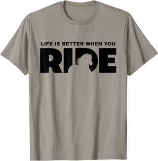 BASBO Horse Riding T-Shirt - Slate Grey