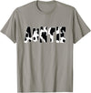funny saying Gifts for Family Members and more Auntie Cow Print Cow Pattern T-Shirt, Black - Slate Grey