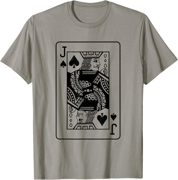 Playing Cards Costumes Apparel Jack of the Spades Costume Apparel Halloween Deck of Cards T-Shirt - Slate Grey