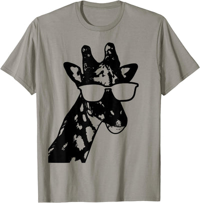 Giraffe Sunglasses Funny African Animal Giraffe Lover Gift T-Shirt Small