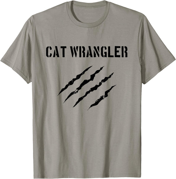 Halloween T-Shirts by Atomic Bullfrog Studios Cat Wrangler Halloween Costume T-Shirt T-Shirt - Slate Grey