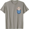 Cute Pocket Rabbit Lovers Bunny Mom T-Shirt in Slate Grey