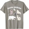 Awesome Arctic Animals for Kids Arctic Animals, Arctic Fox Cute Arctic Polar Bear North Pole T-Shirt - Slate Grey