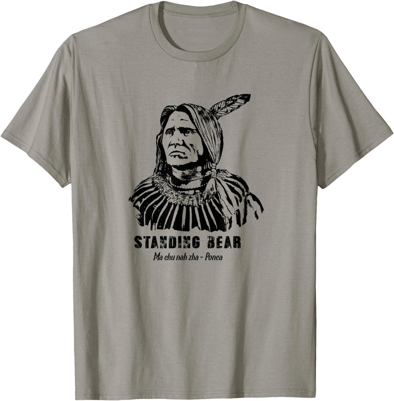 Nebraska Statue Oklahoma Court Standing Bear Ponca Tribe T-Shirt - Slate Grey