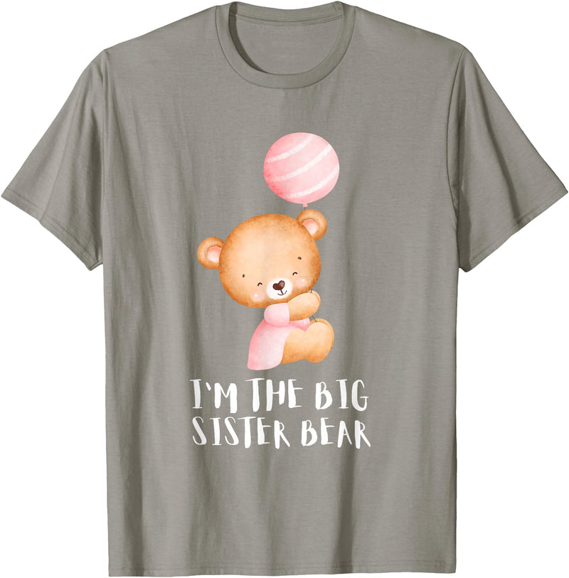 Big Sister Little Sister Outfits Siblings - Im the big sister bear T-Shirt - Slate Grey