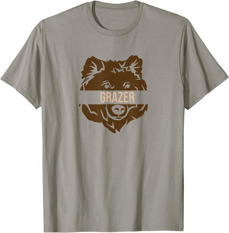 Brown Bear Lovers and Fat Grizzy Fans 2023 Grazer Bear design fat brown grizzly fan beartober week 2023 T-Shirt - Slate Grey