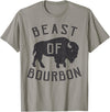 Drinking Fun designs - Big Ray Designs Beast of Bourbon Drinking Whiskey Design Bison Buffalo Party T-Shirt - Slate Grey