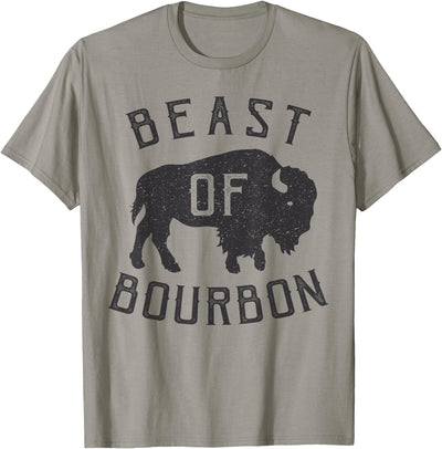 Beast of Bourbon Drinking Whiskey Design Bison Buffalo Party Fun T-Shirt