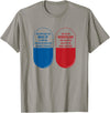 Blue Pill Red Pill Wonderland Rabbit Hole T-Shirt in Slate Grey