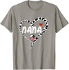 Black White Family Cow Farm Nana Cow Print Cow Heart Pattern Farmer Cows Mother's Day T-Shirt - Slate Grey