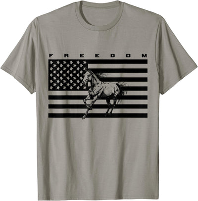 BASBO American Flag Horseback Riding Apparel - Horse T-Shirt - Straight
