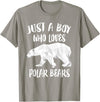 Polar Bear Lover Gift Just A Boy Who Loves Polar Bears T-Shirt Bear Lover Gift T-Shirt - Slate Grey