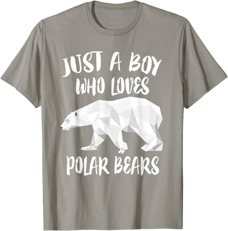 Polar Bear Lover Gift Just A Boy Who Loves Polar Bears T-Shirt Bear Lover Gift T-Shirt - Slate Grey