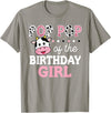 Cow Birthday Shirts For Family Men Women Cow Lover Pop Pop of The Birthday Girl Shirt Farm Cow Grandpa 1st T-Shirt - Slate