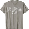 Buffalo NY by Kruzelly Vintage Buffalo New York 716 T-Shirt - Slate Grey